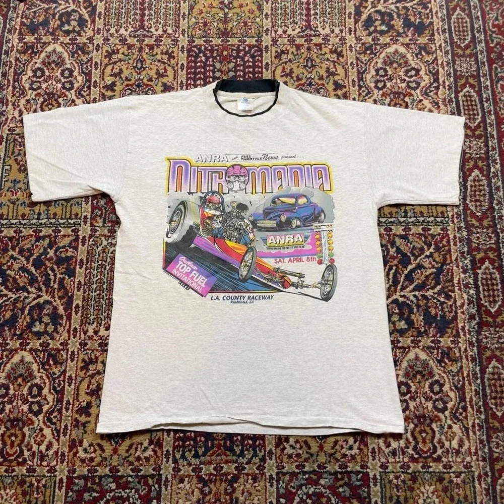 VTG 1995 Belton Nitromania‎ Top Fuel Dragster Invitational racing tshirt L USA